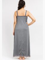 WBS-SABBNA-01-GY-FREE SIZE-12-B Cotton Slip Nightdress, Green, Full-Length, Sleeveless - Gray
