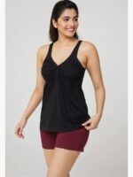 Women's Cotton V-Neck Bra Slip, Black