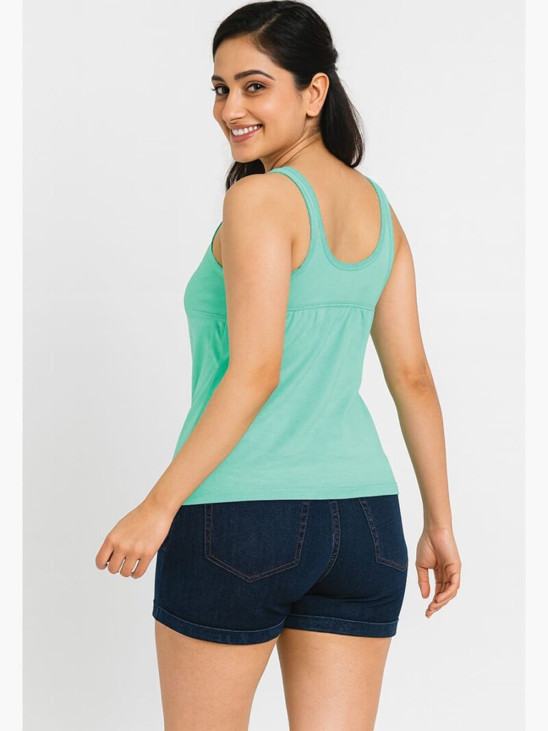 Women's Cotton V-Neck Bra Slip, Mint Green