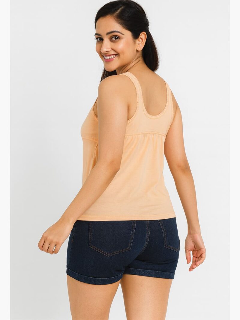 Women's Cotton V-Neck Bra Slip, Peach