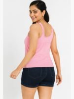 Women's Cotton V-Neck Bra Slip, Pink