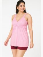 Women's Cotton V-Neck Bra Slip, Pink
