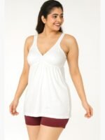 Women's Cotton V-Neck Bra Slip, White