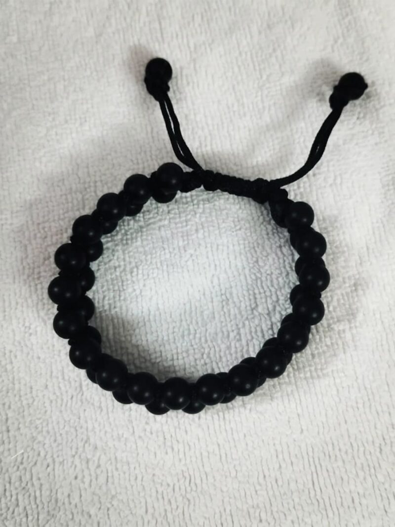 Women’s Black Beaded Adjustable Macrame Bracelet