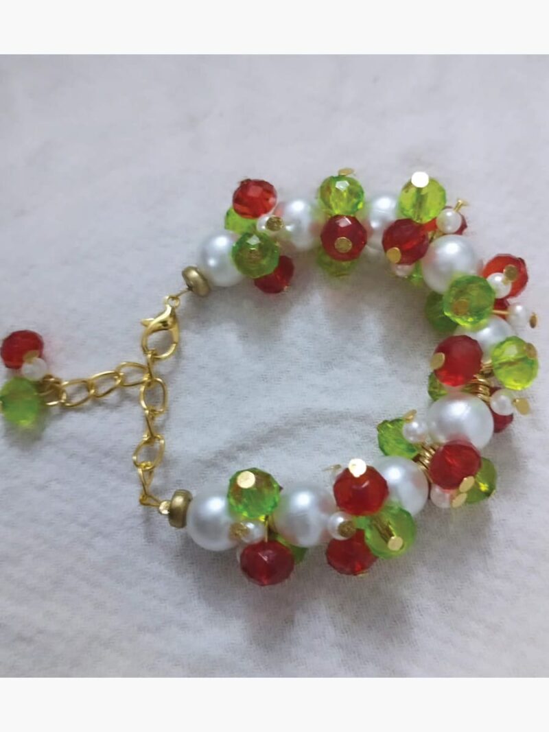 Women’s Pearl & Crystal Beaded Bracelet – Multicolor