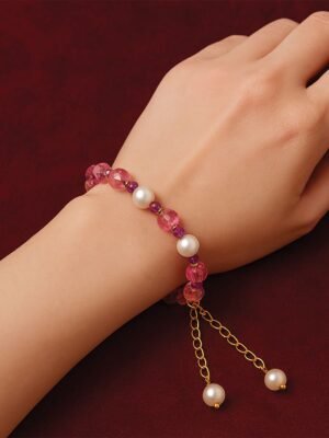 Women’s Crystal & Pearl Pink Bracelet