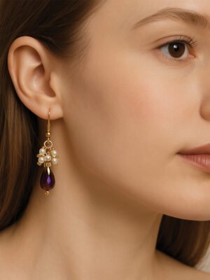 Women's Gold Leech Crystal Pearl Earrings