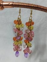 Women's Gold Multicolored Crystal Drop Earrings