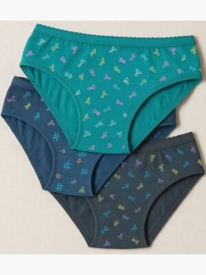 Women's Cotton Mid-Rise Printed Panty Set - Multicolor
