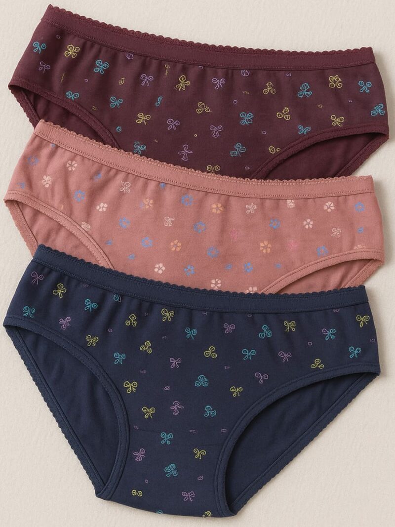 WP-REVOS-02-MR-TC-NB-XS-S-L-XL-XXL-04 Women's Cotton Mid-Rise Printed Panty Set - Multicolor