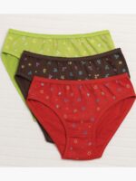 WP-REVOS-02-RD-CF-MG-XS-S-M-L-XL-XXL-03 Women's Cotton Mid-Rise Printed Panty Set - Multicolor