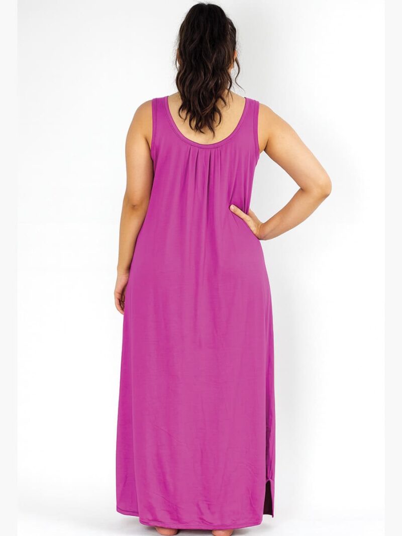 Women's Full-Length Cotton Slip Nightdress – Cerise