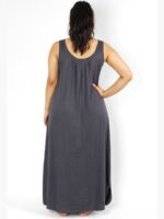 WS-SABBNA-02-GY-FREE-SIZE-10-B Women's Full-Length Cotton Slip Nightdress – Gray