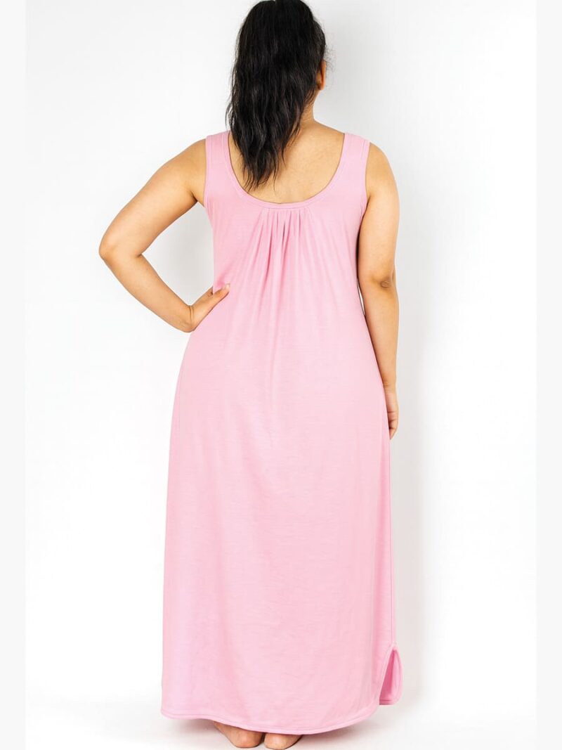 Women's Full-Length Cotton Slip Nightdress – Pink