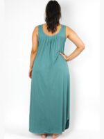 WS-SABBNA-02-SG-FREE-SIZE-17-B Women's Full-Length Cotton Slip Nightdress – Seafoam Green