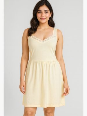 Women's Cotton Slip Dress - Cream