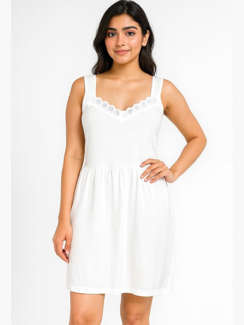 Women's Cotton Slip Dress - White