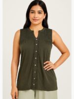 WTOP-LEO COOPER-01-GR-M-01-F cotton sleeveless top for women