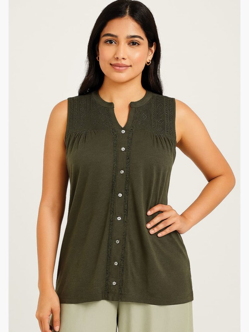 WTOP-LEO COOPER-01-GR-M-01-F cotton sleeveless top for women