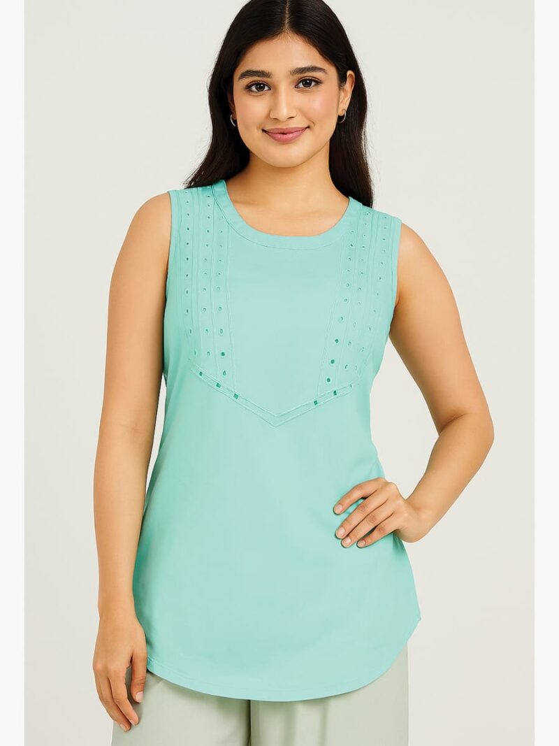 WTOP-TEX-01-SG-S-01-F sleeveless top for women