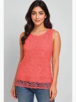 WTOP-VENCA-01-BPK-S-01-F sleeveless crochet top for women