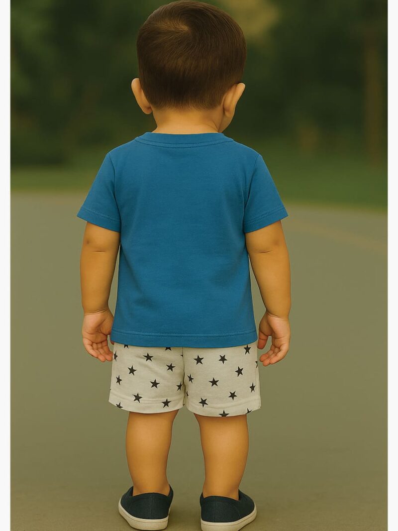 Boy Baby Cotton T-Shirt Combo – Navy Blue , Teal