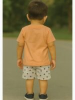 Boy Baby Cotton T-Shirt Combo - Peach & Black