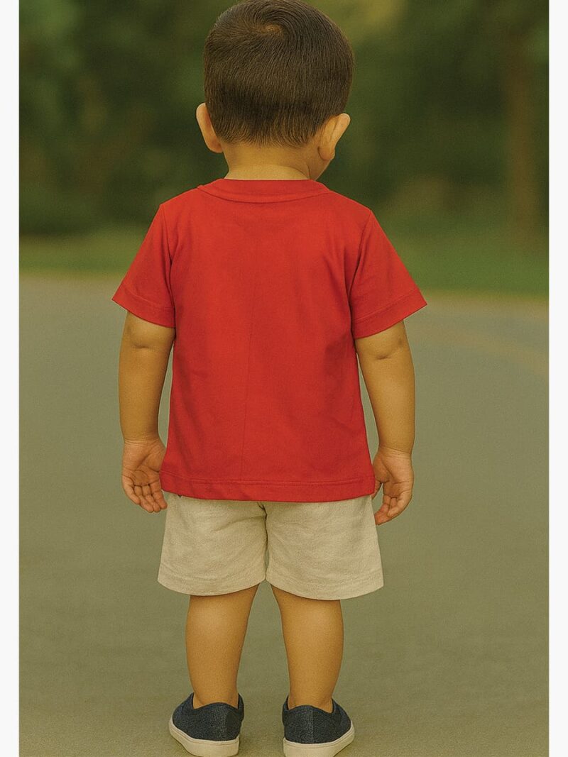 Boy Baby Cotton T-Shirt Combo - Red & Turquoise