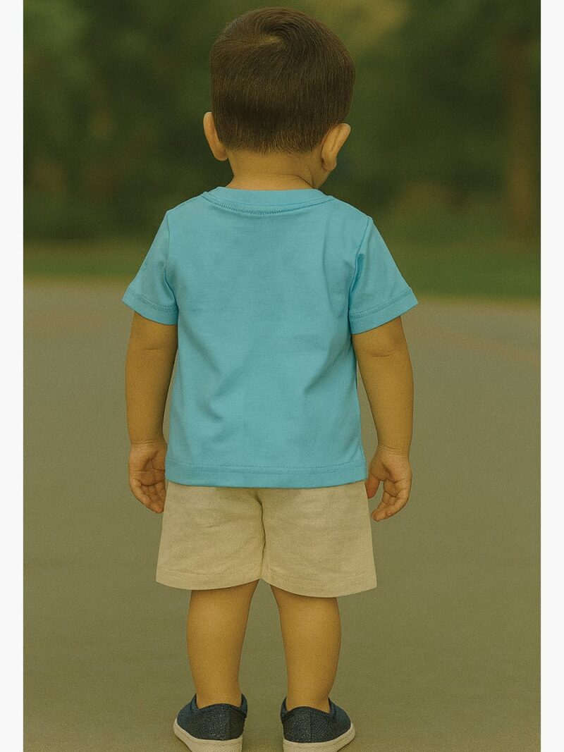 Boy Baby Cotton T-Shirt Combo - Red & Turquoise