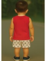 KB-IKON-02-RD-MR-3Y-01-B (2) Boy Baby Cotton Sleeveless T-Shirt Combo - Maroon & Red