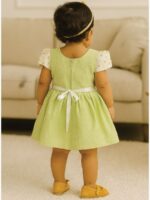 Baby Girl Cotton Frock Dress - Green