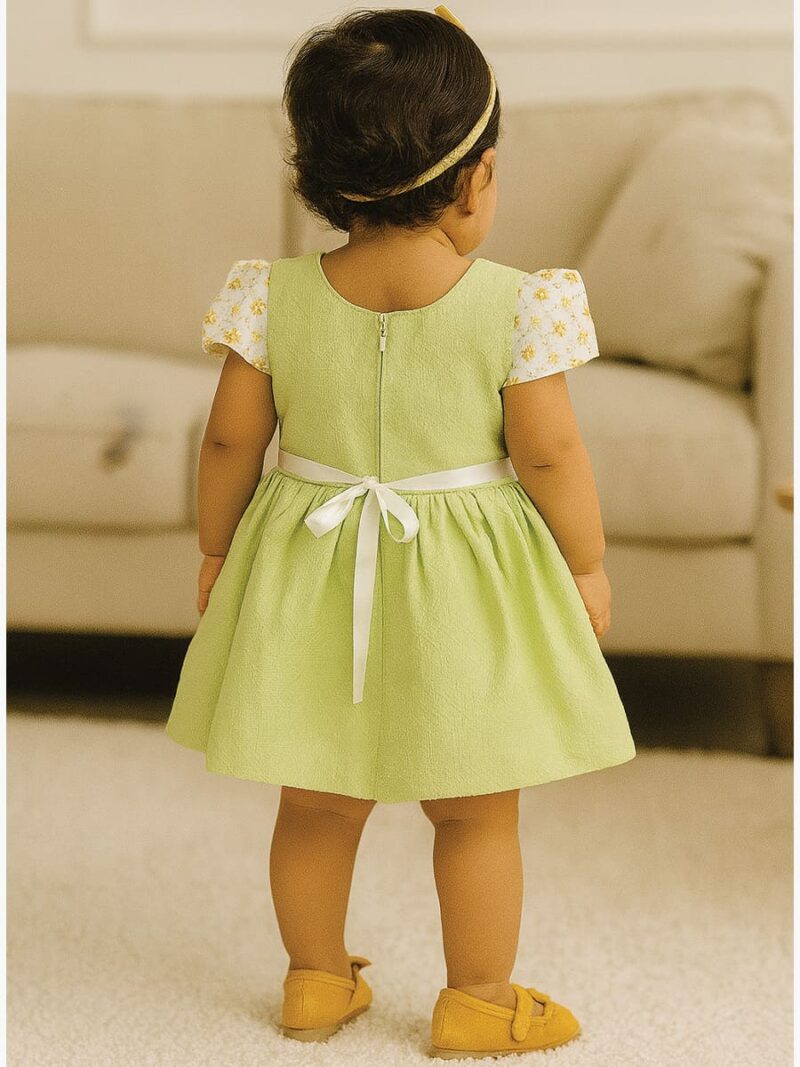 Baby Girl Cotton Frock Dress - Green