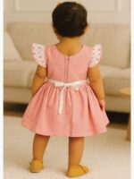 Baby Girl Cotton Frock Dress - Pink