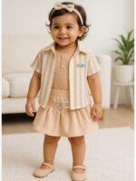 KG-RAISA-01-PC-2Y-02-B-F Women’s Cotton Kids Dress Peach Co-ord Set