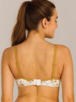 WB-FLOWER-01-OG-XXS-03-B Women's Cotton Floral Printed Bra, 2 Pc Pack - Olive Green , Turquoise