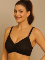 WB-SWATHI-01-BK-3XL-04 Women's Cotton Non-Padded Bra - 2Pc Pack - Black, White