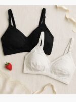 WB-SWATHI-01-BK-WH-3XL-04 Women's Cotton Non-Padded Bra 2Pc Pack - Black & White