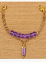 Women's Gold Double Layered Bead Bracelet - Purple