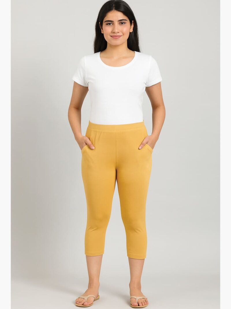 Women's Cotton Capri Pant - Cream