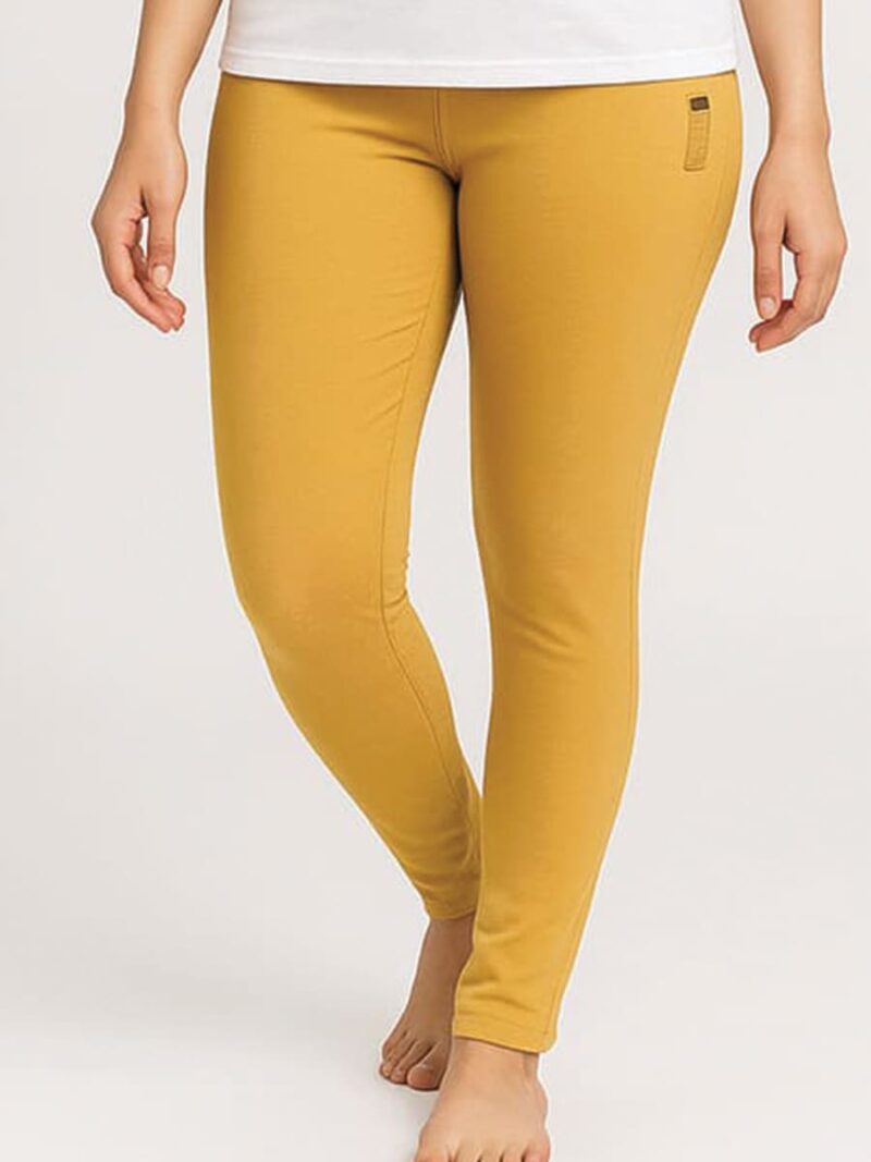 WLG-SYLO-02-CRM-XXL-01 (2) Women's Cotton Ankle-Length Leggings - Cream