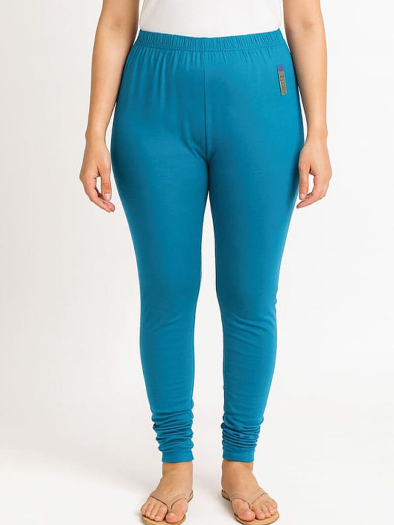Women's Cotton Ankle-Length Leggings - Teal
