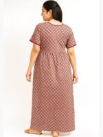 WN-BALA-94-BR-XXL-09-B Women’s Cotton Printed Nighty – Brown
