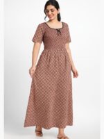 WN-BALA-94-BR-XXL-09-F Women’s Cotton Printed Nighty – Brown