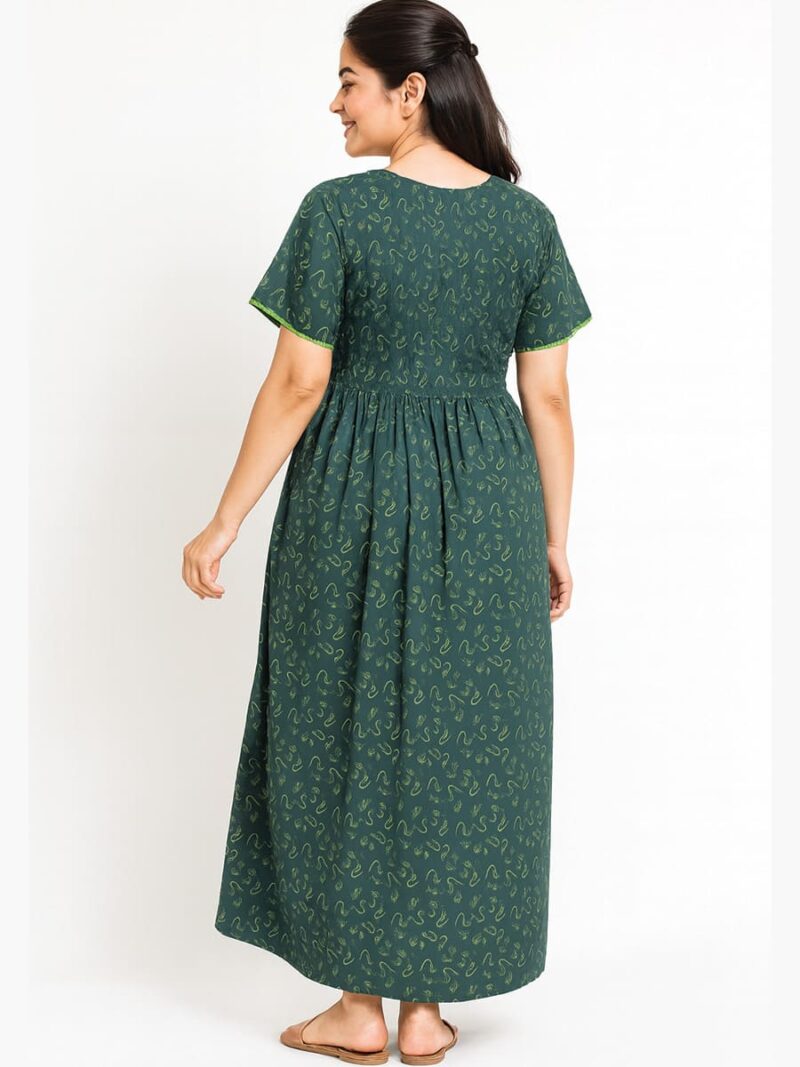 Women’s Cotton Printed Nighty – Green
