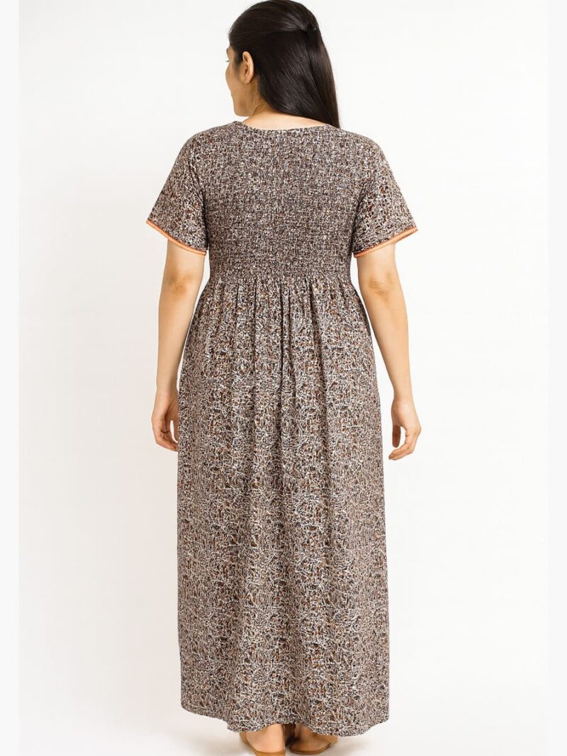 Women’s Cotton Printed Nighty – Olive Green
