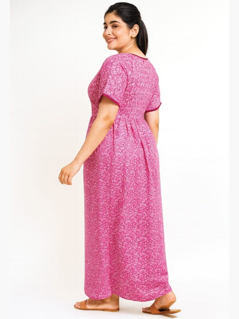 Women’s Cotton Printed Nighty – Pink