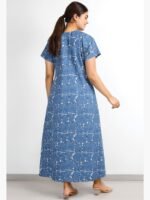 Women’s Cotton Zipper Nighty – Slate Gray