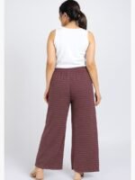 Women's Cotton Striped Culotte Pants - Maroon