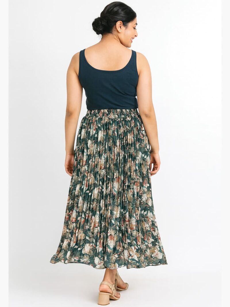Women’s Polyester Pleated Skirt – Green