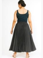 Women’s Polyester Pleated Skirt – Black